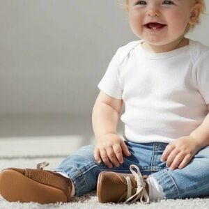 NEW Ella Bonno Brown Leather Baby Shoes Size 2